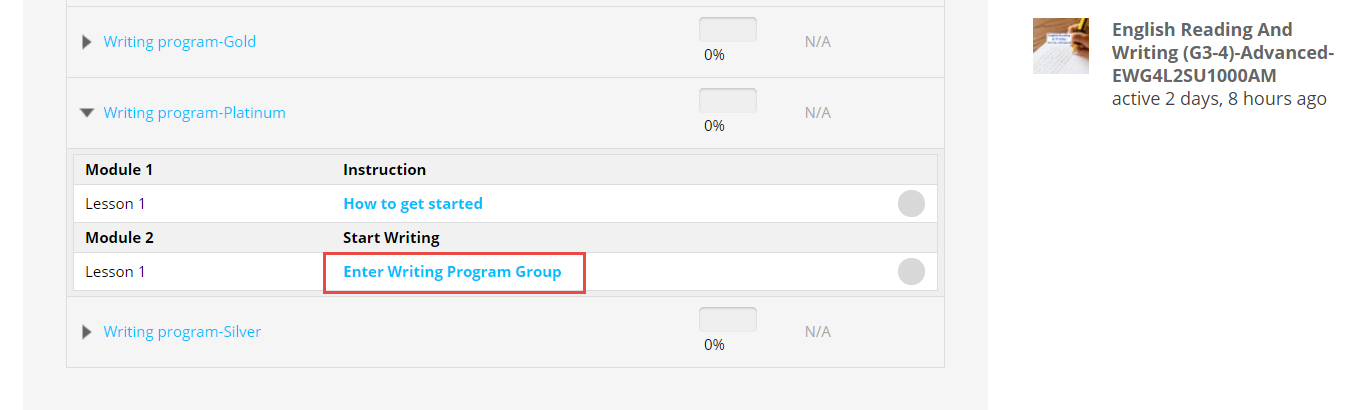 Enter Writing Program Group